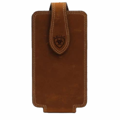 Ariat Double Stitched Medium Brown Leather Cell Phone Case A0600044