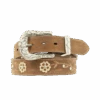 Ariat Ladies Scrolling Flowers & Concho Brown Belt A1510202