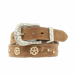 Ariat Ladies Scrolling Flowers & Concho Brown Belt A1510202