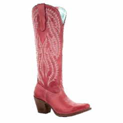 Corral Boots Corral Ladies Rioja Red Embroidered Tall Boot E1318