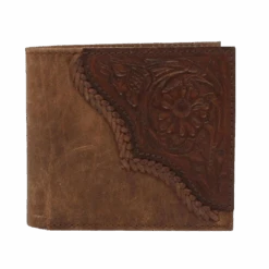 Nocona® Men's Floral Embossed Brown Leather Bifold Wallet N500036002