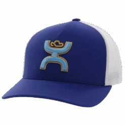 Hooey Men's Coach 5-panel Blue & White Flexfit Cap 2212BLWH