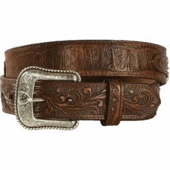 Ariat Men's Floral Concho Leather Overlay Belt A1022202