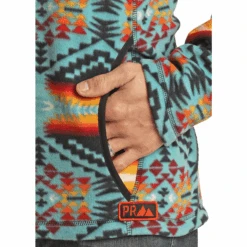 Powder River® Men's Aztec Teal Fleece Pullover PRMO91RZXV-81 5 Powder River® Men's Aztec Teal Fleece Pullover PRMO91RZXV-81 -Wildwest Boot Store PRMO91RZXV 81 3