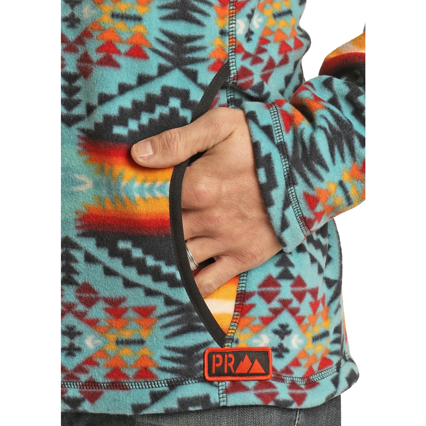 Powder River® Men's Aztec Teal Fleece Pullover PRMO91RZXV-81 3 Powder River® Men's Aztec Teal Fleece Pullover PRMO91RZXV-81 - Image 3