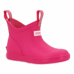 XTRATUF Girl's Neon Pink Slip On Ankle Deck Boots XKAB451Y