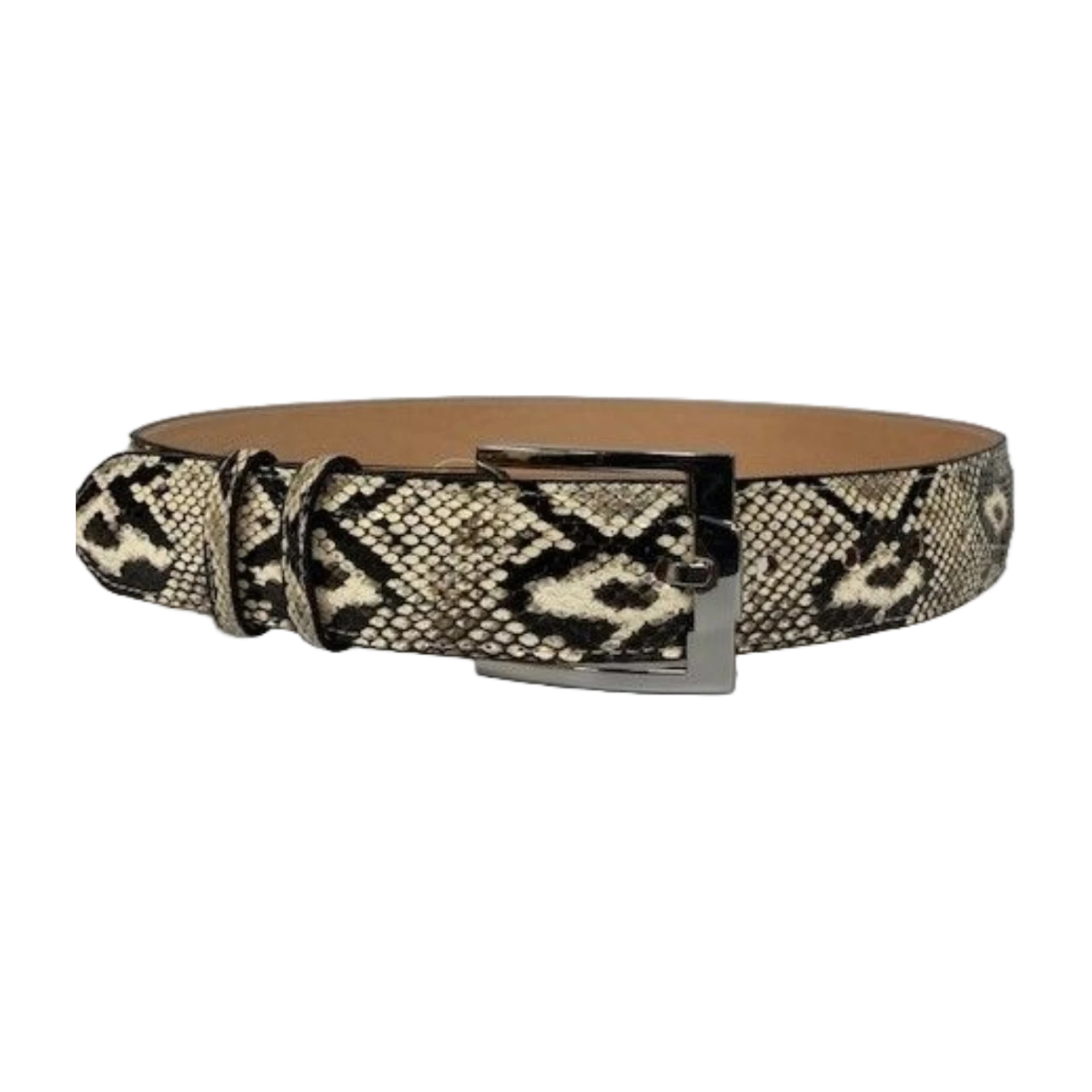 Cowtown Men's Natural Python With Silver Buckle Belt H818 1 Cowtown Men's Natural Python With Silver Buckle Belt H818