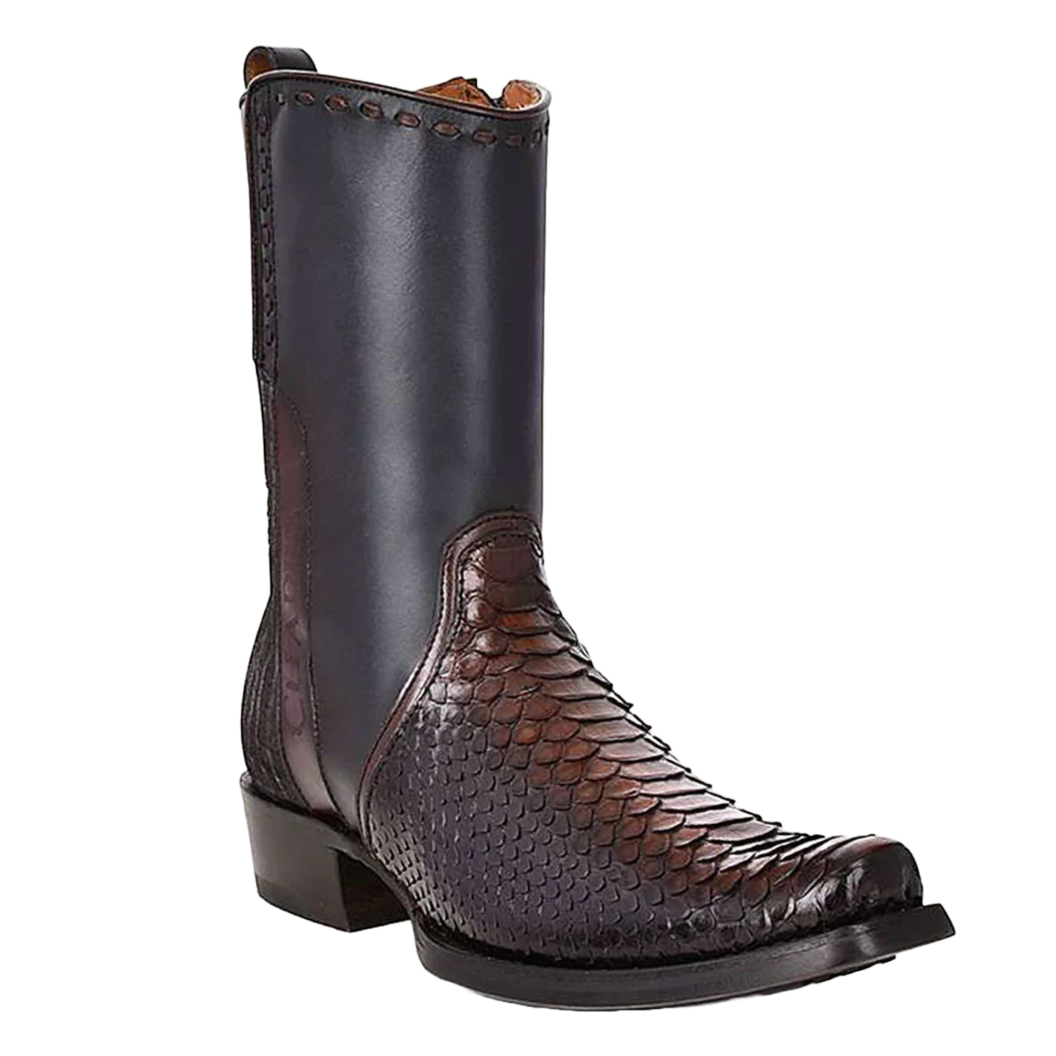 Cuadra Men's Python Leather Black Western Boot CU557 1 Cuadra Men's Python Leather Black Western Boot CU557