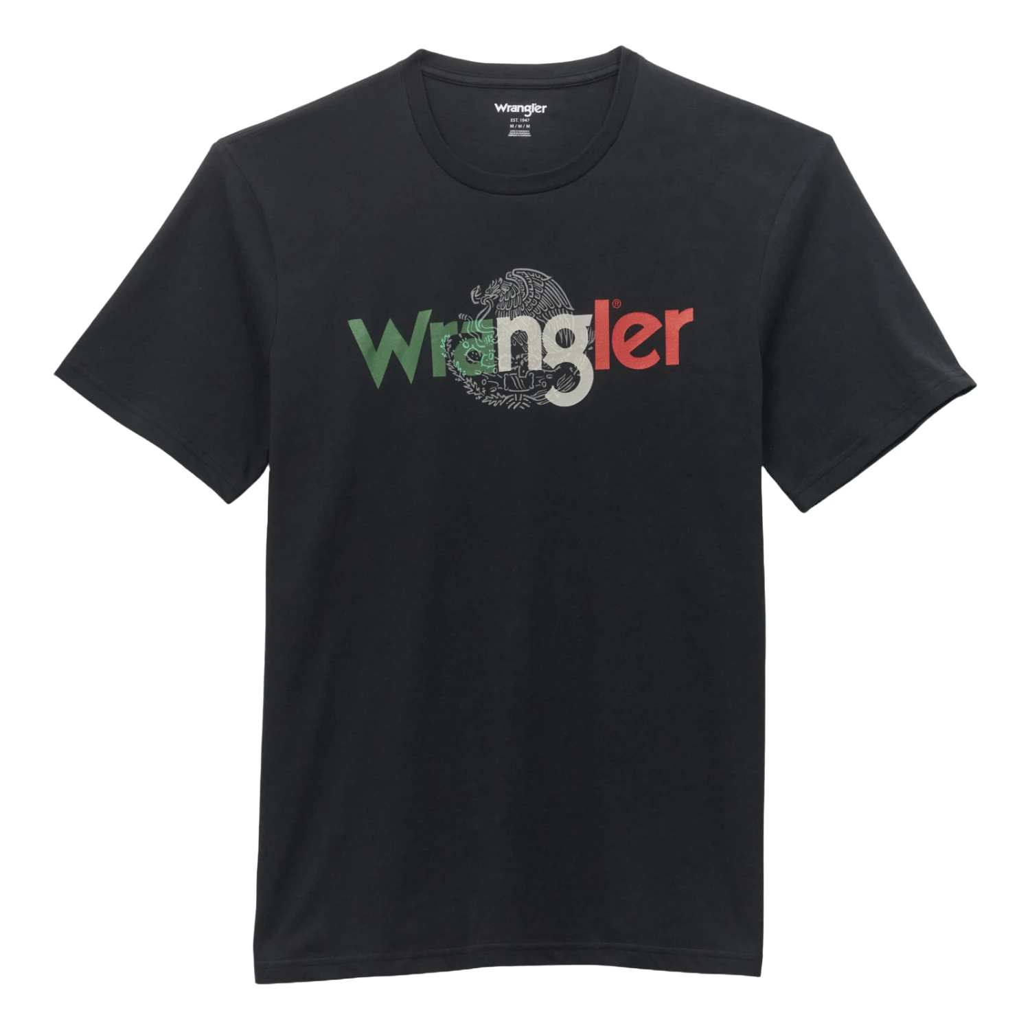 Wrangler Wranger Men's Mexico Flag Jet Black T-Shirt 112353932 1 Wrangler Wranger Men's Mexico Flag Jet Black T-Shirt 112353932
