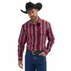 Wrangler Men's Checotah Aztec Red Western Shirt 112355376
