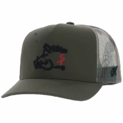 Hooey Men's Sniper Pig Olive Green & Camo Trucker Cap SP002T-OLCA