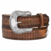 Tony Lama Men's High Roller Graphic Brown Leather Belt C42875