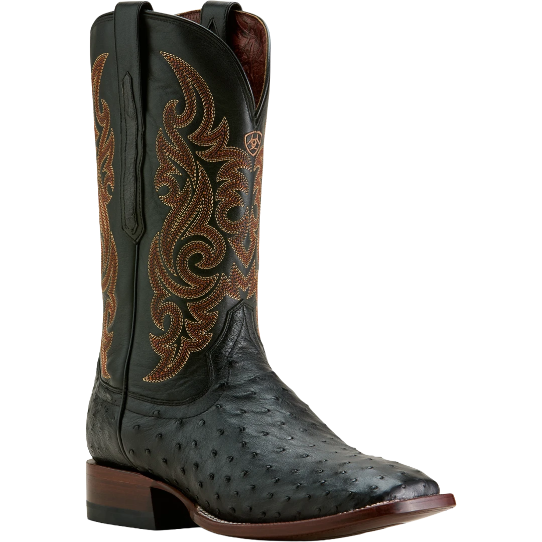 Ariat Men's Classic Cash Black Full Quill Ostrich Western Boots 10063776 1 Ariat Men's Classic Cash Black Full Quill Ostrich Western Boots 10063776