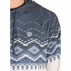 Rock & Roll Men's Cream & Black Aztec Performance Hoodie BM94T07291 -Wildwest Boot Store Remove background project 2025 09 12T120655.725