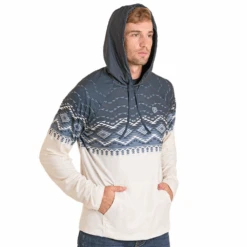 Rock & Roll Men's Cream & Black Aztec Performance Hoodie BM94T07291 -Wildwest Boot Store Remove background project 2025 09 12T120708.632