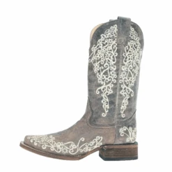 Corral Boots Corral Ladies Iconic Lisa Brown Crater Bone Embroidered Boots A2663 -Wildwest Boot Store Removebackgroundproject 2024 06 05T155258.634