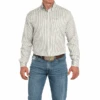 Cinch Men's Striped Cream Button Down Shirt MTW1105952