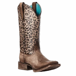 Ariat Ladies Circuit Savanna Leopard Print Square Toe Boots 10035942