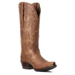 Ariat Ladies Heritage Elastic Calf Brown Snip Toe Boots 10036047
