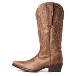 Ariat Ladies Heritage Elastic Calf Brown Snip Toe Boots 10036047 -Wildwest Boot Store S21 WMS WEST 10036047 side