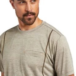 Ariat® Men's Rebar Evolution Athletic Tan Brindle Fit T-Shirt 10039172 5 Ariat® Men's Rebar Evolution Athletic Tan Brindle Fit T-Shirt 10039172 -Wildwest Boot Store S22 MNS WORK 10039172 detail01