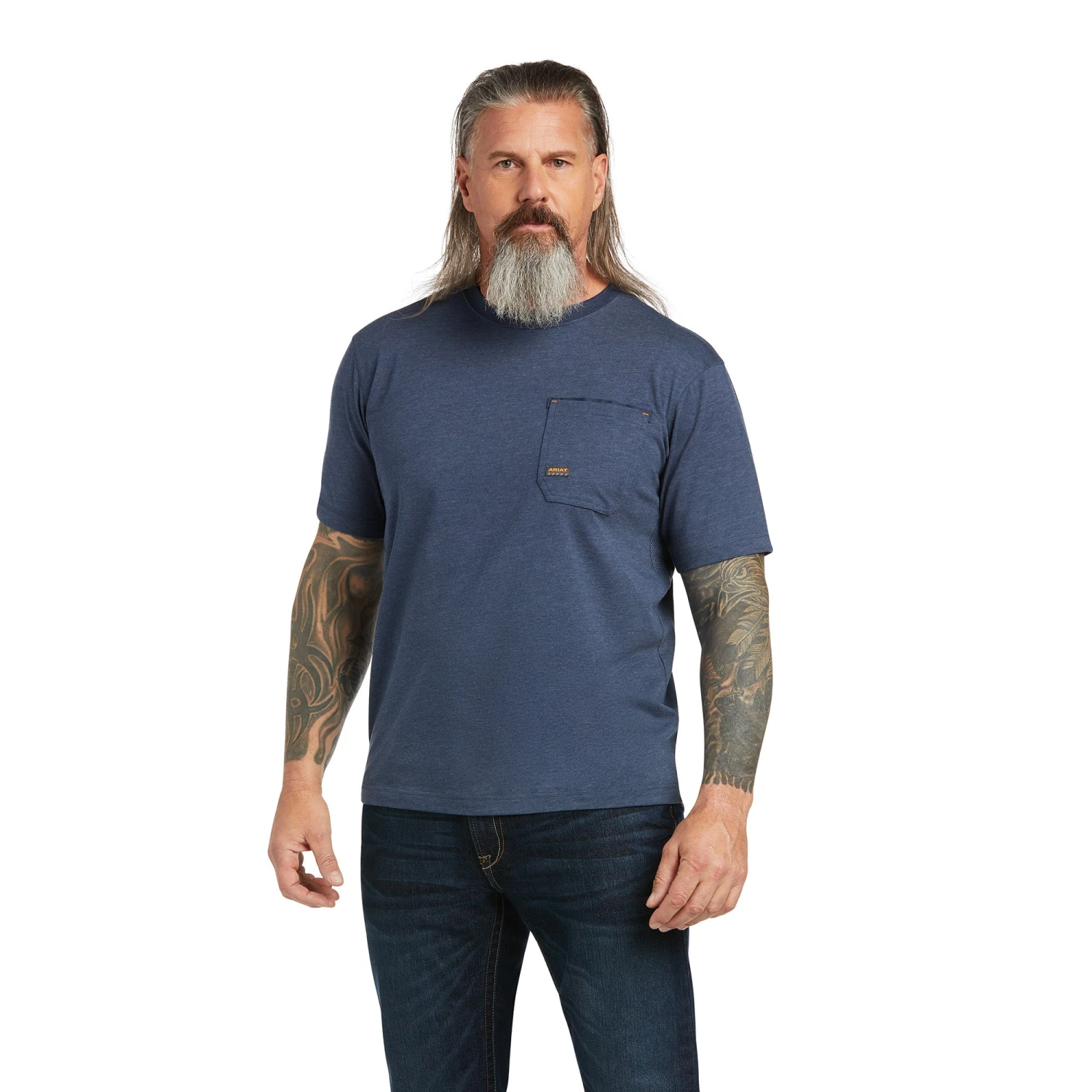 Ariat Men's Rebar Workman Full Cover Slate Heather T-shirt 10039179 2 Ariat Men's Rebar Workman Full Cover Slate Heather T-shirt 10039179 - Image 2