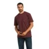 Ariat Men's Rebar Cotton Strong Voltaic Hammer Burgundy Shirt 10039664