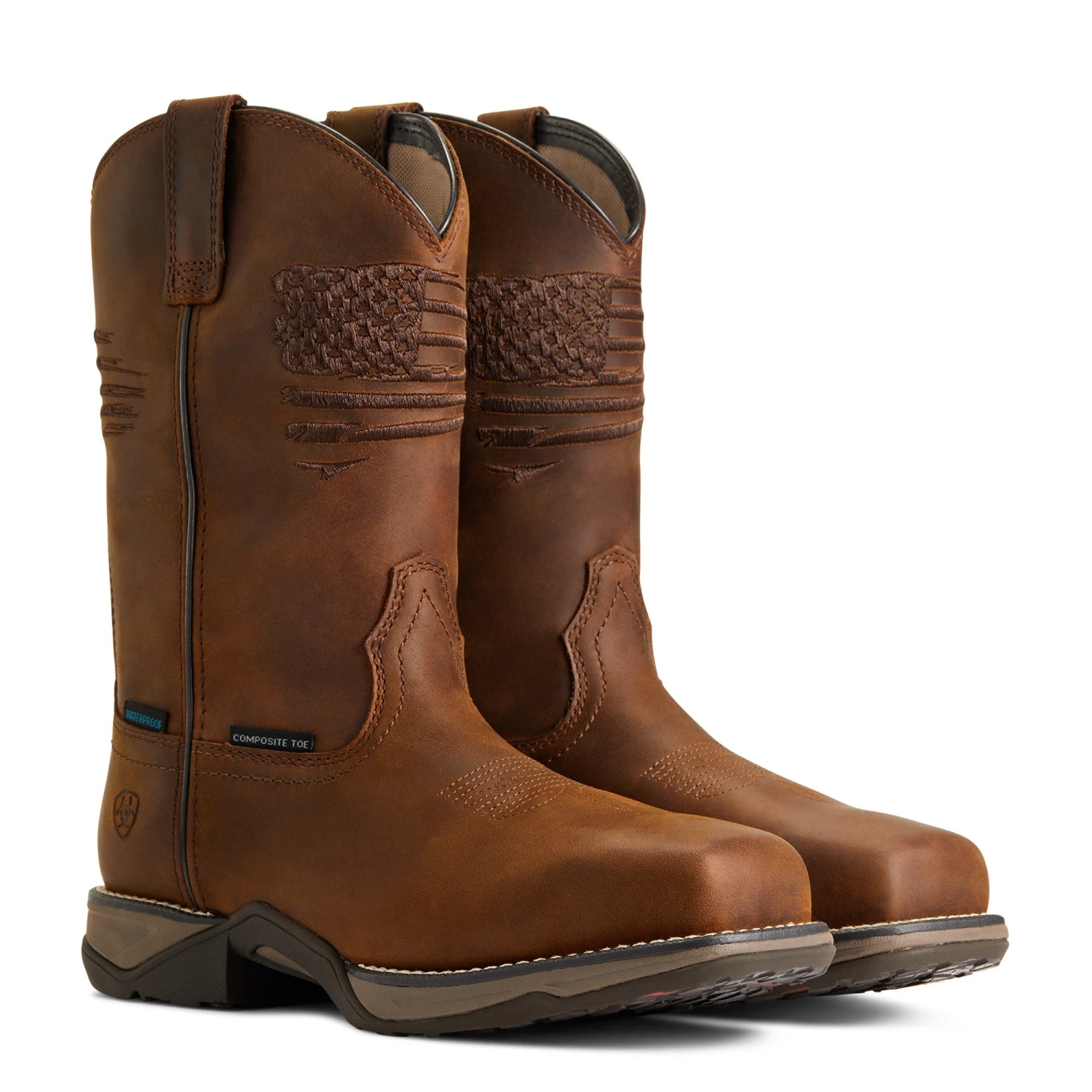 Ariat Ladies Anthem Patriot Waterproof Brown Square Toe Boots 10040369 3 Ariat Ladies Anthem Patriot Waterproof Brown Square Toe Boots 10040369 - Image 3