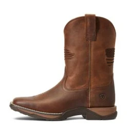 Ariat® Children's Anthem Patriot Brown Square Toe Boots 10040366 7 Ariat® Children's Anthem Patriot Brown Square Toe Boots 10040366 -Wildwest Boot Store S22 YTH WEST 10040366 side
