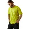 Ariat® Men's Rebar Workman Sulphur Springs Yellow T-Shirt 10043535