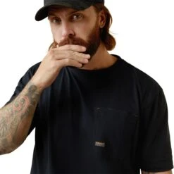 Ariat® Men's Rebar Workman Born For This Black Graphic T-Shirt 10043633 -Wildwest Boot Store S23 MNS WORK 10043633 detail01