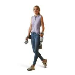 Ariat® Ladies Prix 2.0 Polo Heirloom Lilac Sleeveless Shirt 10043538 11 Ariat® Ladies Prix 2.0 Polo Heirloom Lilac Sleeveless Shirt 10043538 -Wildwest Boot Store S23 WMS ENGL 10043538 full