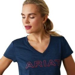 Ariat® Ladies Laguna Navy Eclipse Logo Top 10043610 8 Ariat® Ladies Laguna Navy Eclipse Logo Top 10043610 -Wildwest Boot Store S23 WMS WEST 10043610 detail01