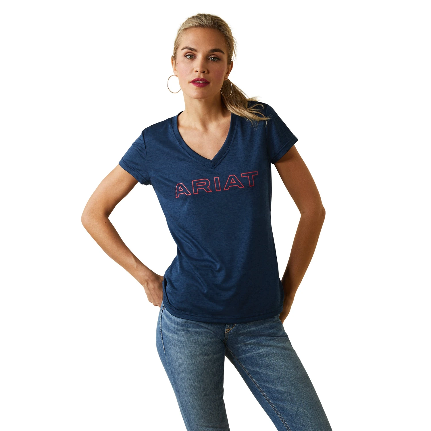 Ariat® Ladies Laguna Navy Eclipse Logo Top 10043610 1 Ariat® Ladies Laguna Navy Eclipse Logo Top 10043610
