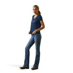 Ariat® Ladies Laguna Navy Eclipse Logo Top 10043610 7 Ariat® Ladies Laguna Navy Eclipse Logo Top 10043610 -Wildwest Boot Store S23 WMS WEST 10043610 full