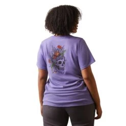 Ariat® Ladies Rebar Cotton Strong™ Roughneck® Purple T-Shirt 10043771 -Wildwest Boot Store S23 WMS WORK 10043771 back plus