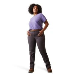Ariat® Ladies Rebar Cotton Strong™ Roughneck® Purple T-Shirt 10043771 -Wildwest Boot Store S23 WMS WORK 10043771 full plus