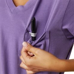 Ariat Ladies Rebar Cotton Reflective USA Flag Paisley Purple Graphic Tee 10043847 -Wildwest Boot Store S23 WMS WORK 10043847 detail02