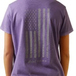 Ariat Ladies Rebar Cotton Reflective USA Flag Paisley Purple Graphic Tee 10043847 -Wildwest Boot Store S23 WMS WORK 10043847 detail03