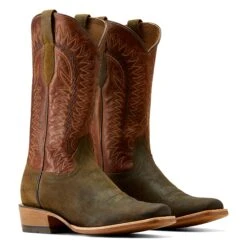 Ariat Men's TEKSTEP Futurity Time Olive & Copper Western Boots 10047717 -Wildwest Boot Store S24 MNS WEST 10047717 pair
