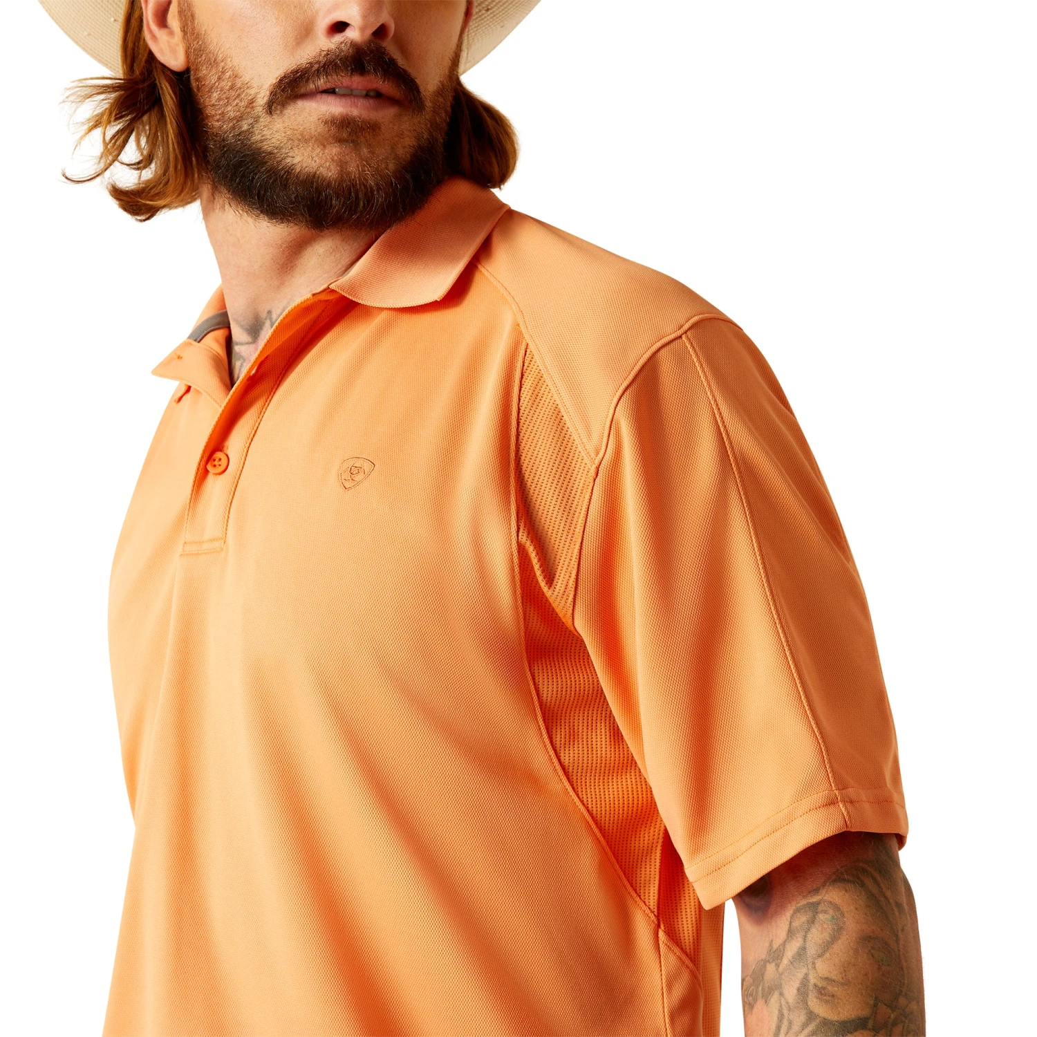 Ariat Men's AC Prawn Orange Polo Shirt 10048849 4 Ariat Men's AC Prawn Orange Polo Shirt 10048849 - Image 4