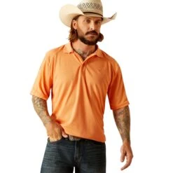 Ariat Men's AC Prawn Orange Polo Shirt 10048849