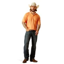Ariat Men's AC Prawn Orange Polo Shirt 10048849 6 Ariat Men's AC Prawn Orange Polo Shirt 10048849 -Wildwest Boot Store S24 MNS WEST 10048849 full