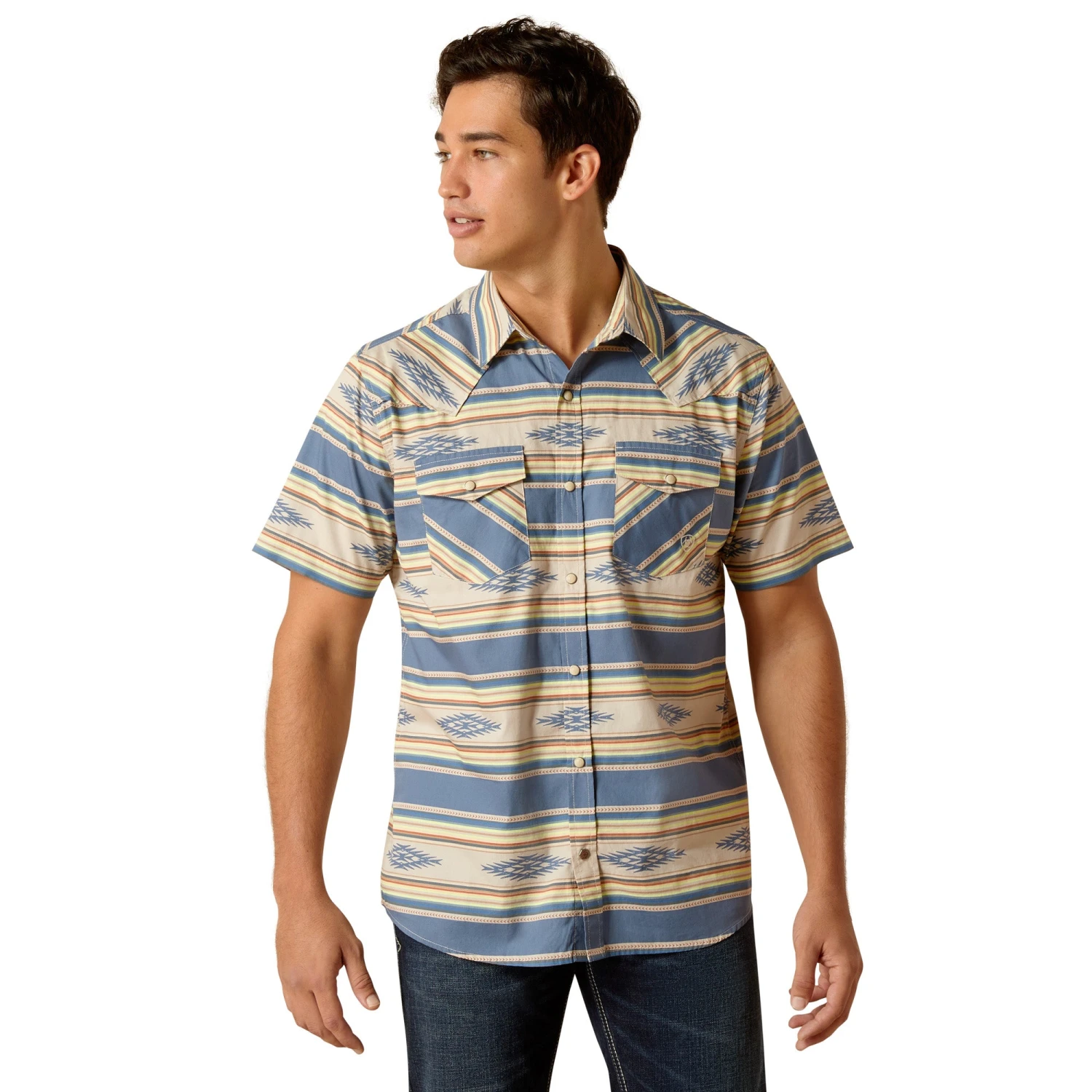 Ariat Men's Hebastian Retro Fit Sandshell Snap Short Sleeve Shirt 10051304 1 Ariat Men's Hebastian Retro Fit Sandshell Snap Short Sleeve Shirt 10051304
