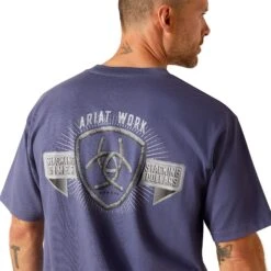 Ariat Men's Rebar Cotton Strong Stacking Dimes Blue Indigo T-Shirt 10048981 -Wildwest Boot Store S24 MNS WORK 10048981 detail02