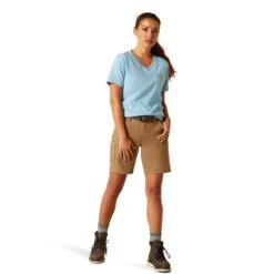 Ariat Ladies Rebar Cotton Strong Norse Blue Heather V-Neck Top 10048733 6 Ariat Ladies Rebar Cotton Strong Norse Blue Heather V-Neck Top 10048733 -Wildwest Boot Store S24 WMS WORK 10048733 full