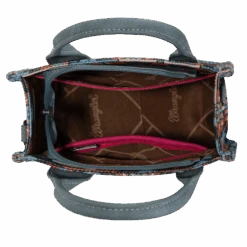 Wrangler Ladies Navy Southwestern Print Mini Tote Crossbody Bag WG2213-8866SNY -Wildwest Boot Store WG2213 8866SNY 3 1