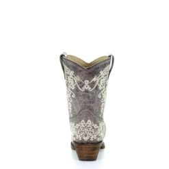 Corral Boots Corral Ladies Lisa Brown Crater Bone Embroidery Shortie Boots A3190 -Wildwest Boot Store a3190 3