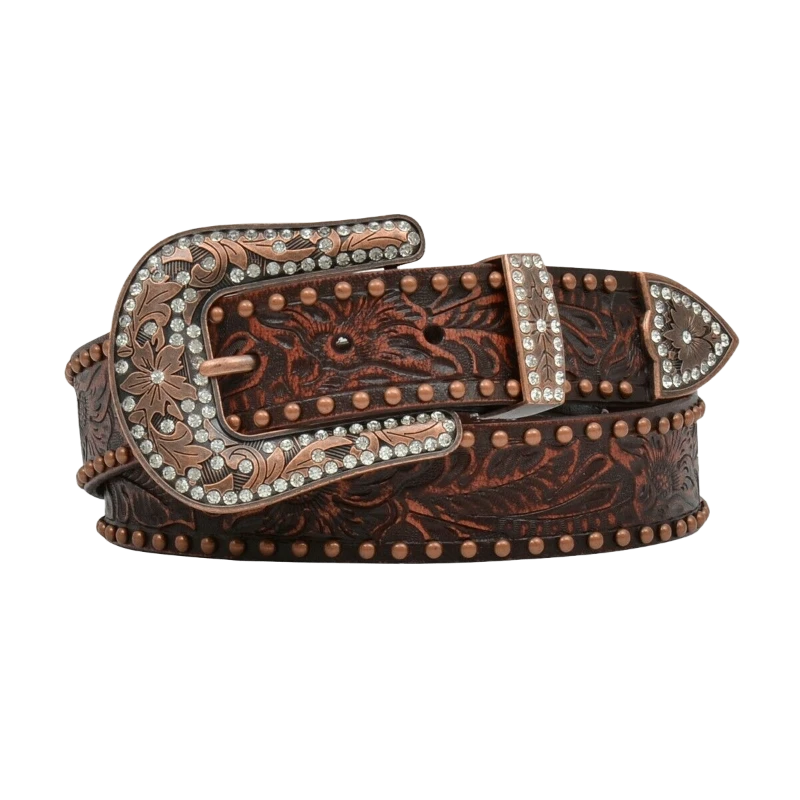 Angel Ranch By 3D Ladies Floral Lace Embroidery Leather Belt DA1034 1 Angel Ranch By 3D Ladies Floral Lace Embroidery Leather Belt DA1034