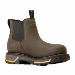 Ariat Men's Big Rig Chelsea Waterproof Iron Coffee Work Boots 10042545